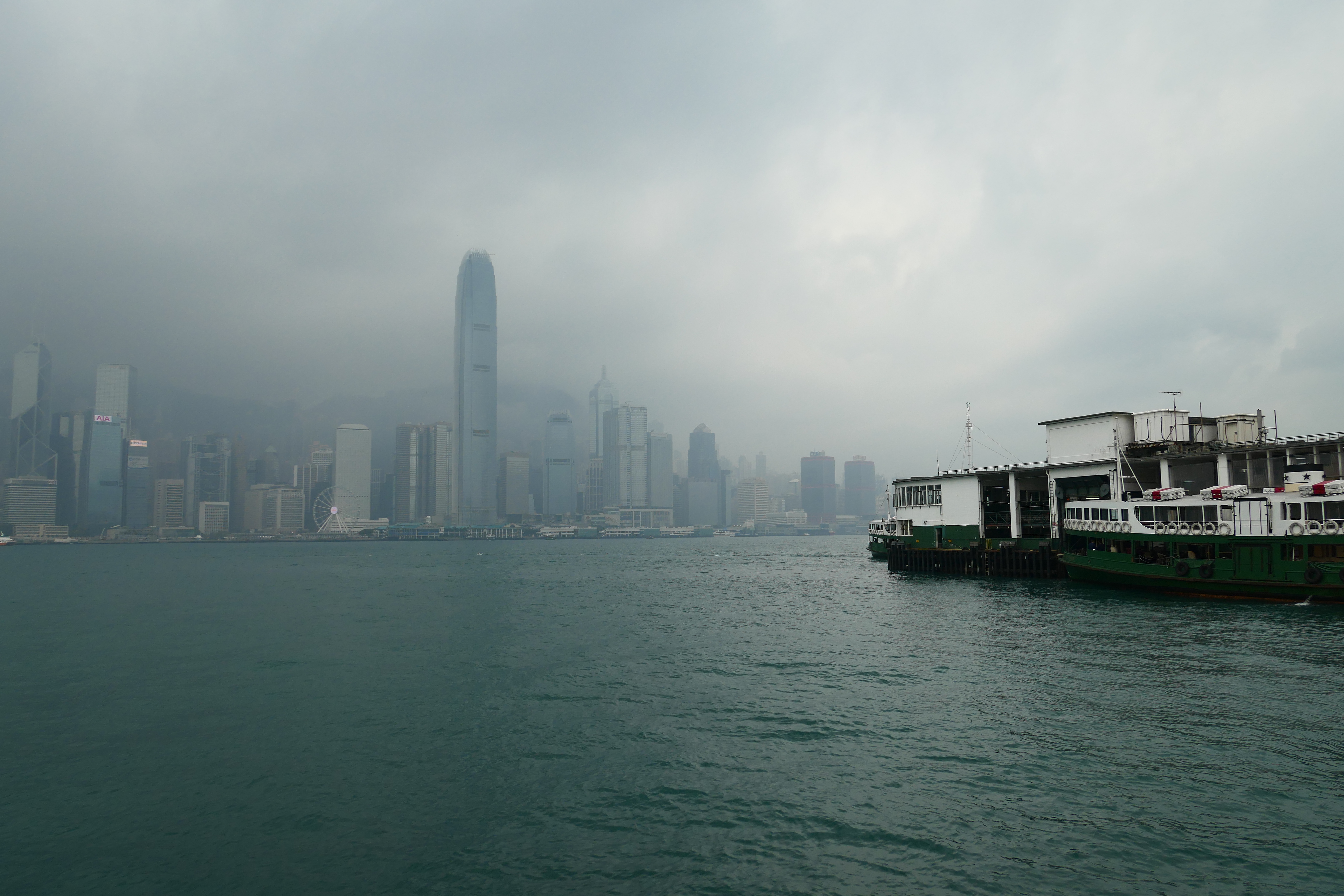 View of the Hong Kong skyline across Victoria Harbour