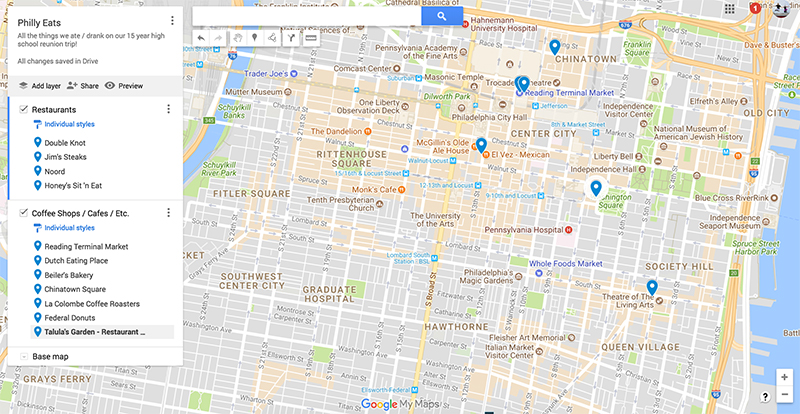 Map of our Philly Adventures
