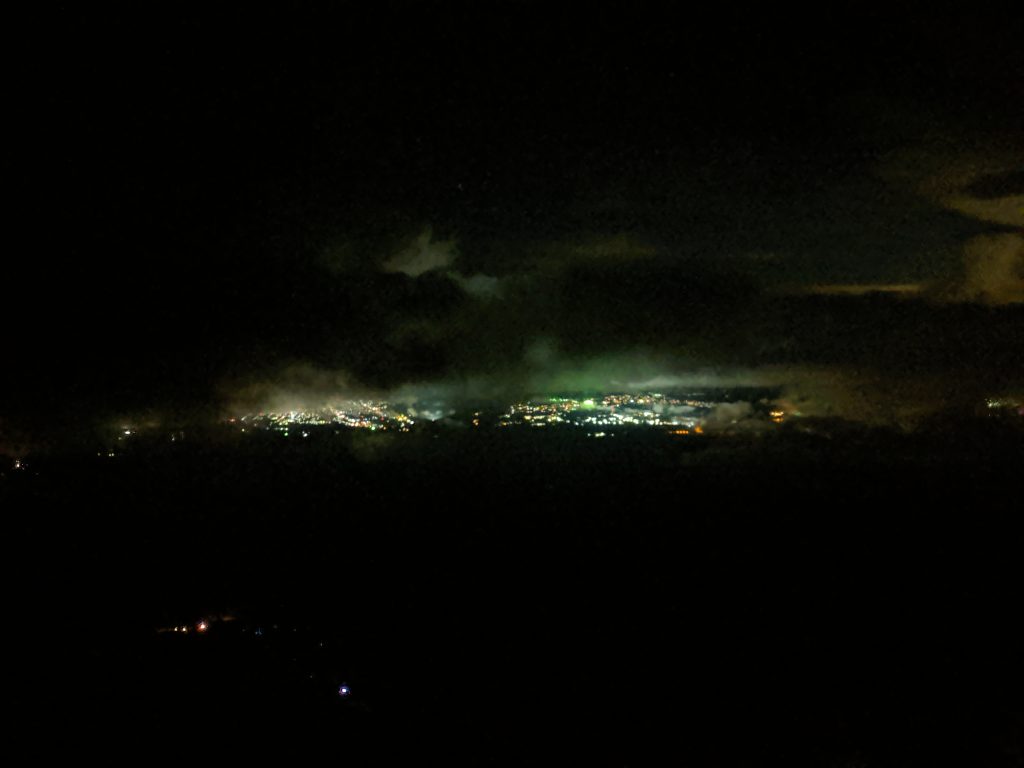 View down Fujisan at night